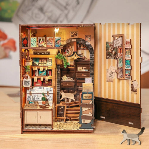 Cutebee Memories Bookshop - Miniature 3D Wooden Dollhouse Kit