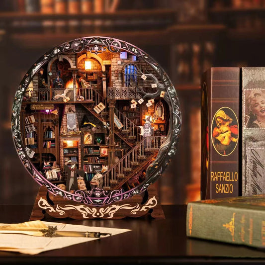 Magic Library Casa - DIY Wooden Miniature Dollhouse Kit