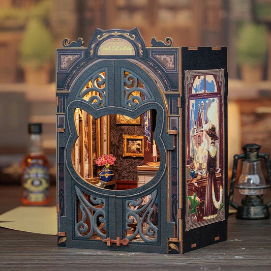 Cutebee Count Cat's Study - Diy Book Nook Kit