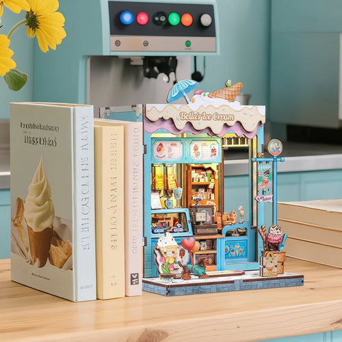 Cutebee Bella's Ice Cream - DIY Book Nook Kit with LED Light