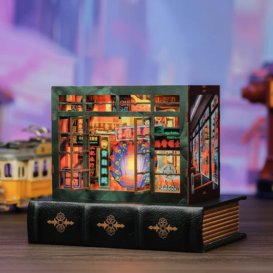 Cutebee Hong Kong Neon Night - DIY  Book Nook Kit