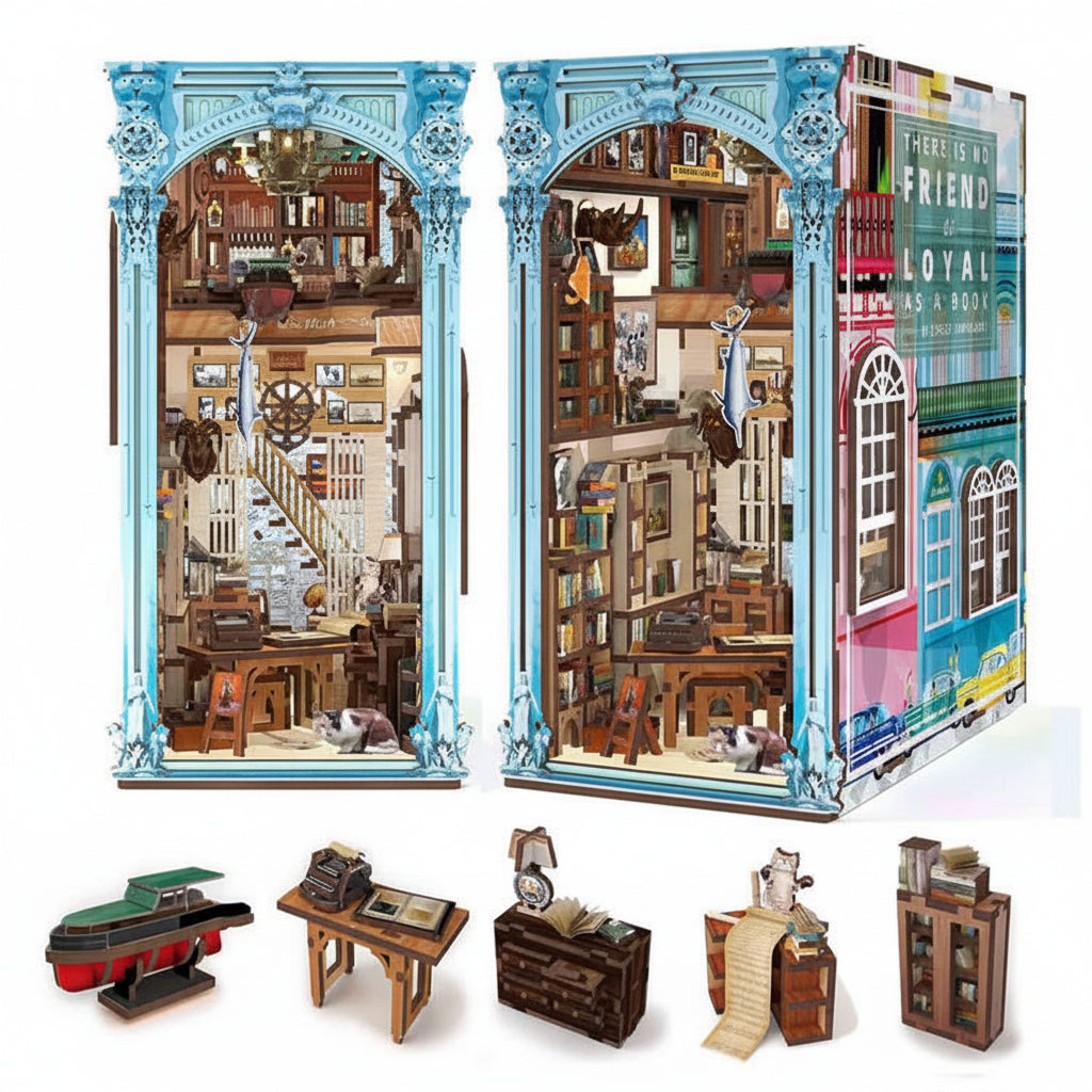 Hemingway's Home - DIY Wooden Book Nook Kit