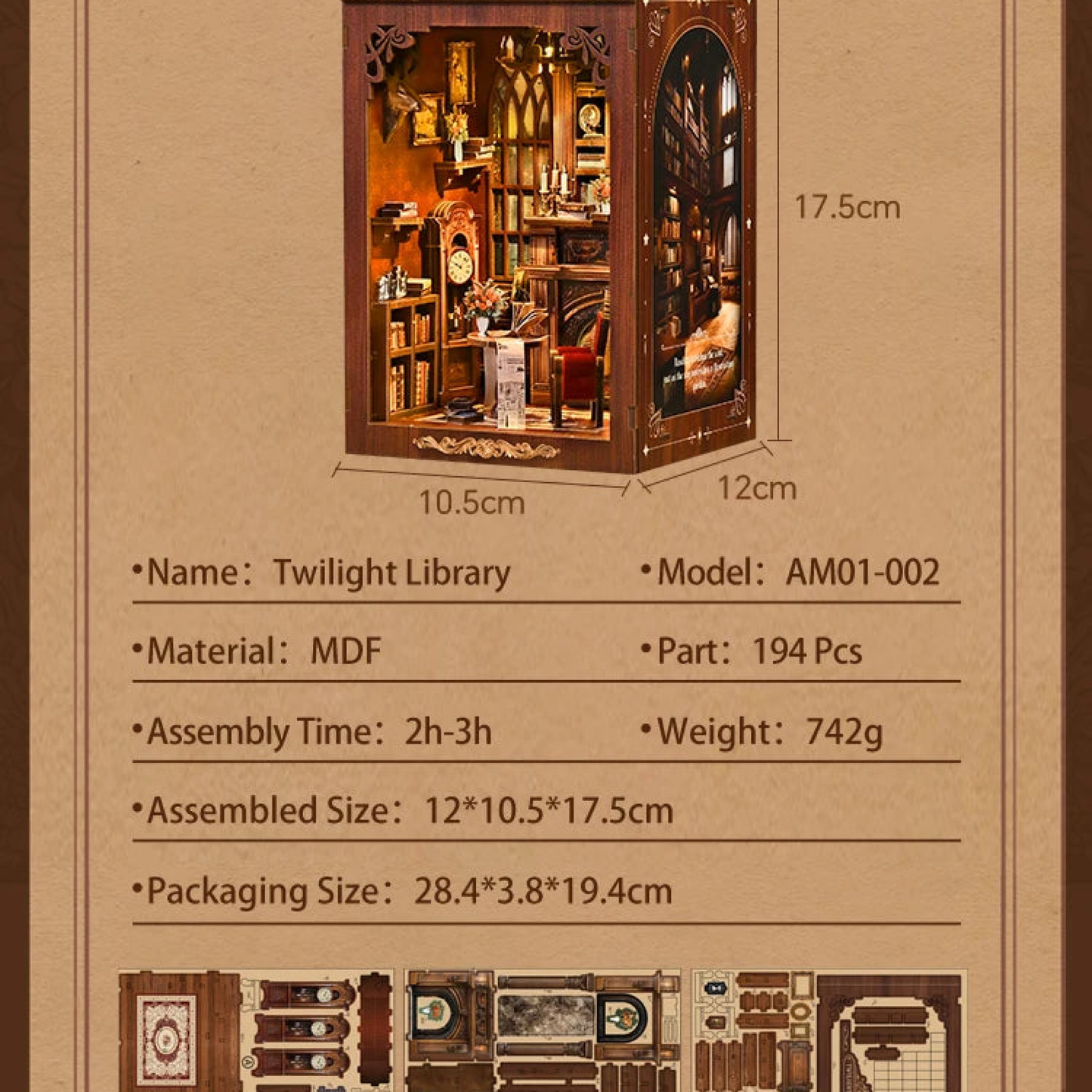 TWILIGHT LIBRARY  - DIY Book Nook Kit
