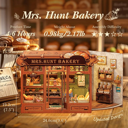 Cutebee Mrs. Hunt Bakery - 3D Wooden Book Nook Kit