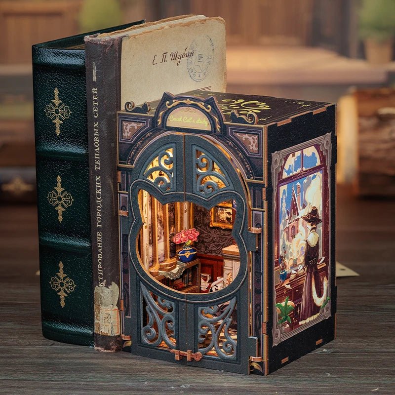 Cutebee Count Cat's Study - Diy Book Nook Kit