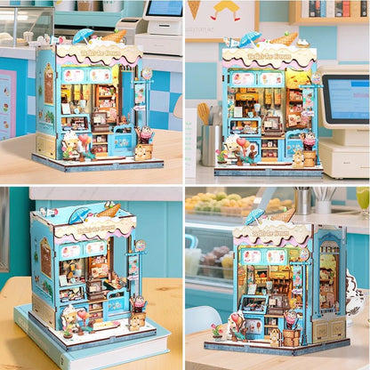 Cutebee Bella's Ice Cream - DIY Book Nook Kit with LED Light