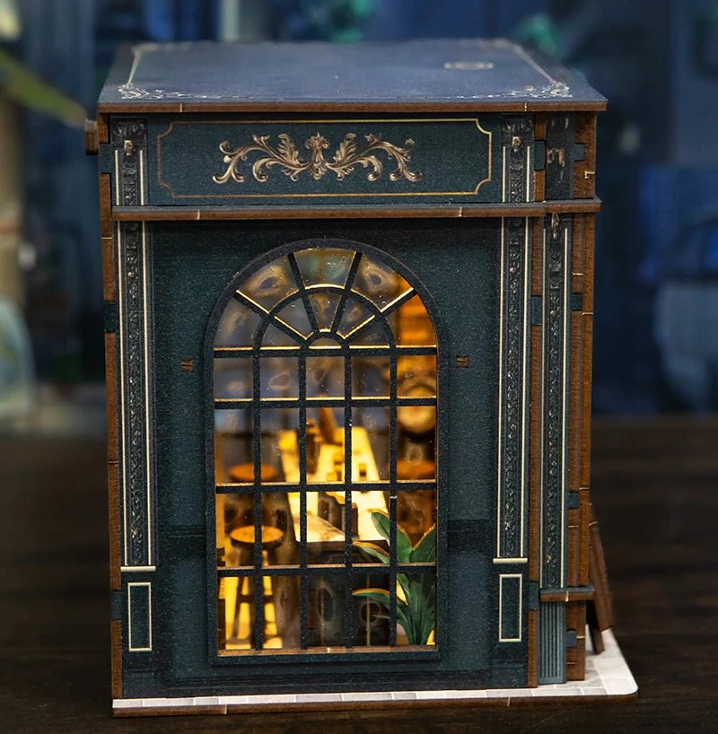 Green Crystal Coffee Shop DIY Miniature Dollhouse Kit