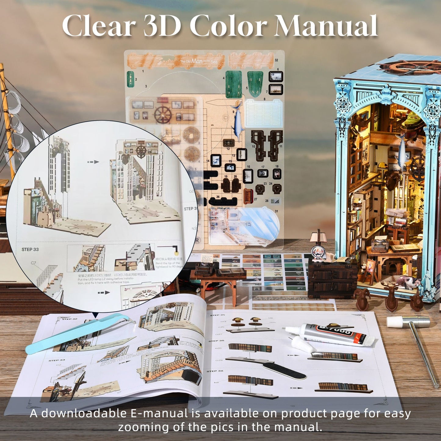Hemingway's Home - DIY Wooden Book Nook Kit