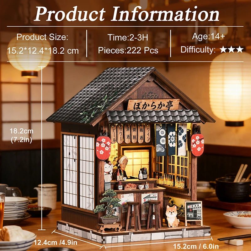 "Tranquil Izakaya" DIY  Wooden Bookend Kit