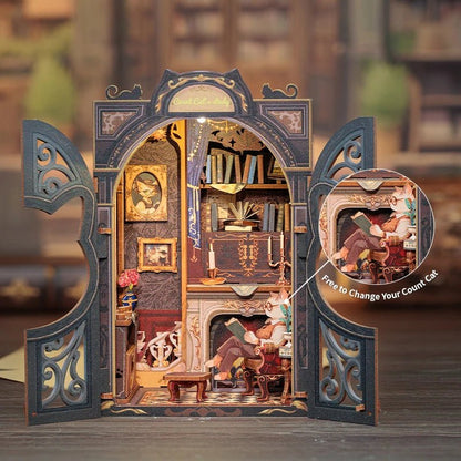 Cutebee Count Cat's Study - Diy Book Nook Kit