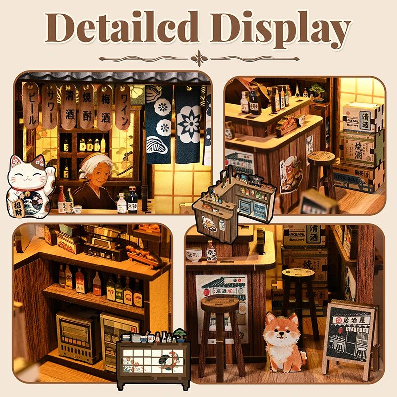 "Tranquil Izakaya" DIY  Wooden Bookend Kit