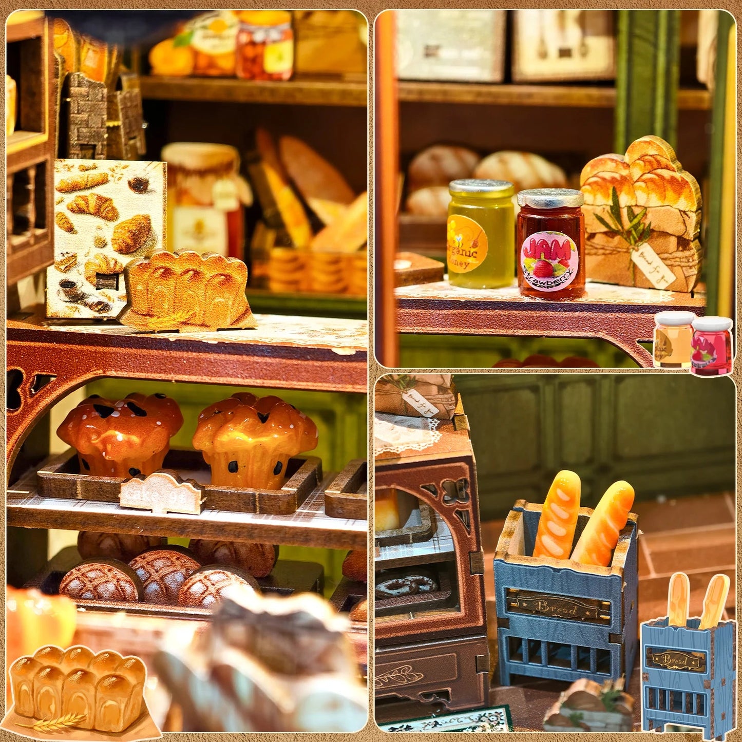 Cutebee Mrs. Hunt Bakery - 3D Wooden Book Nook Kit