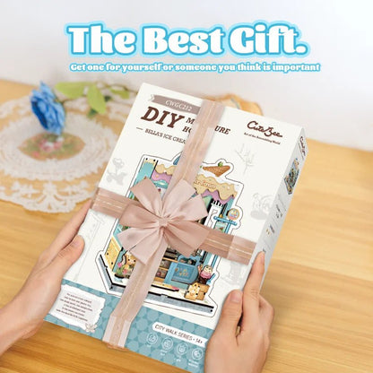 Cutebee Bella's Ice Cream - DIY Book Nook Kit with LED Light