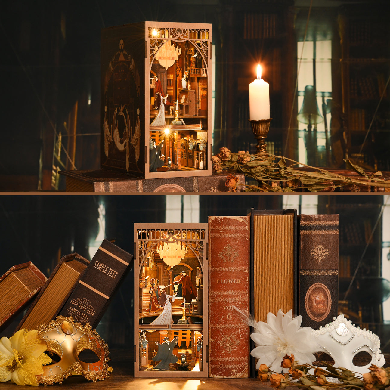 Phantom Opera Night - 3D Wooden Book Nook Kit