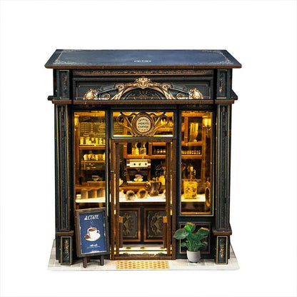 Green Crystal Coffee Shop DIY Miniature Dollhouse Kit