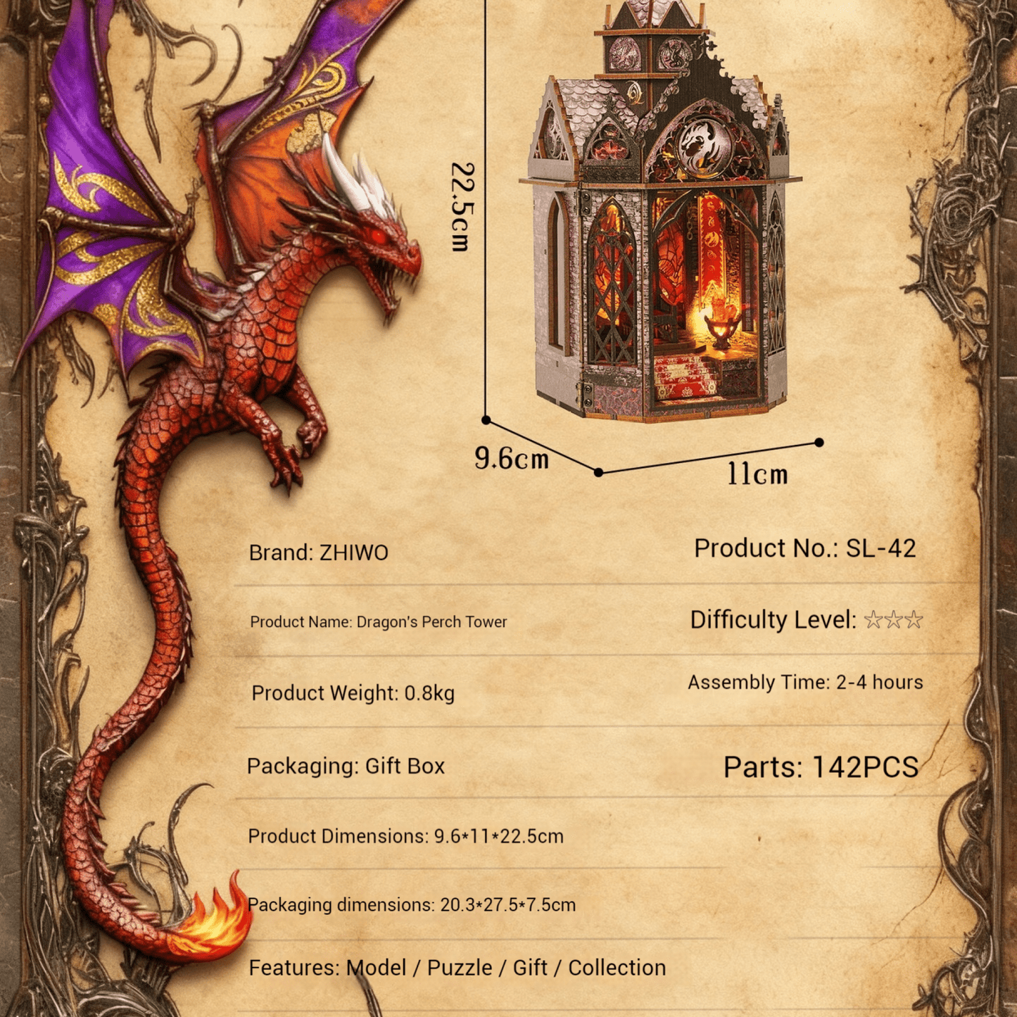 Cutebee Spire Of The Wyrm - DIY Miniature World Kit